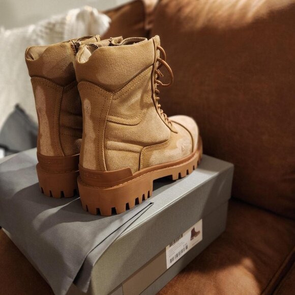 Beige Balenciaga Combat Strike boot in canvas - 10 /43 - Picture 2 of 3